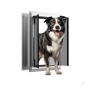 PetSafe Deluxe Dog Door - Silver and Black